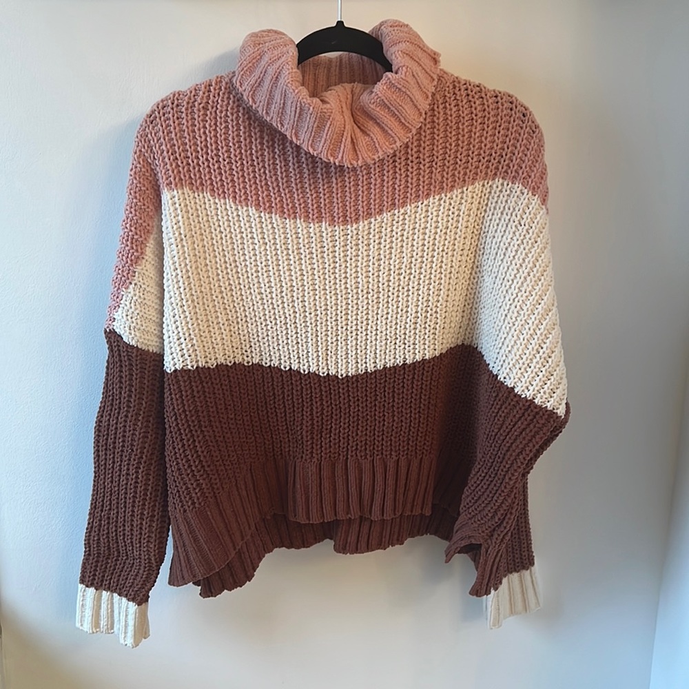 Pink Lily Oversized Color Block Sweater - Size XS